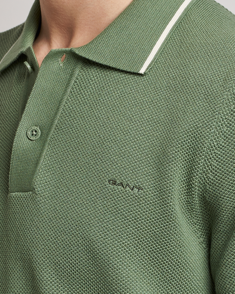 Uomini | Polo | GANT | Cotton Knitted Polo Calamata Green