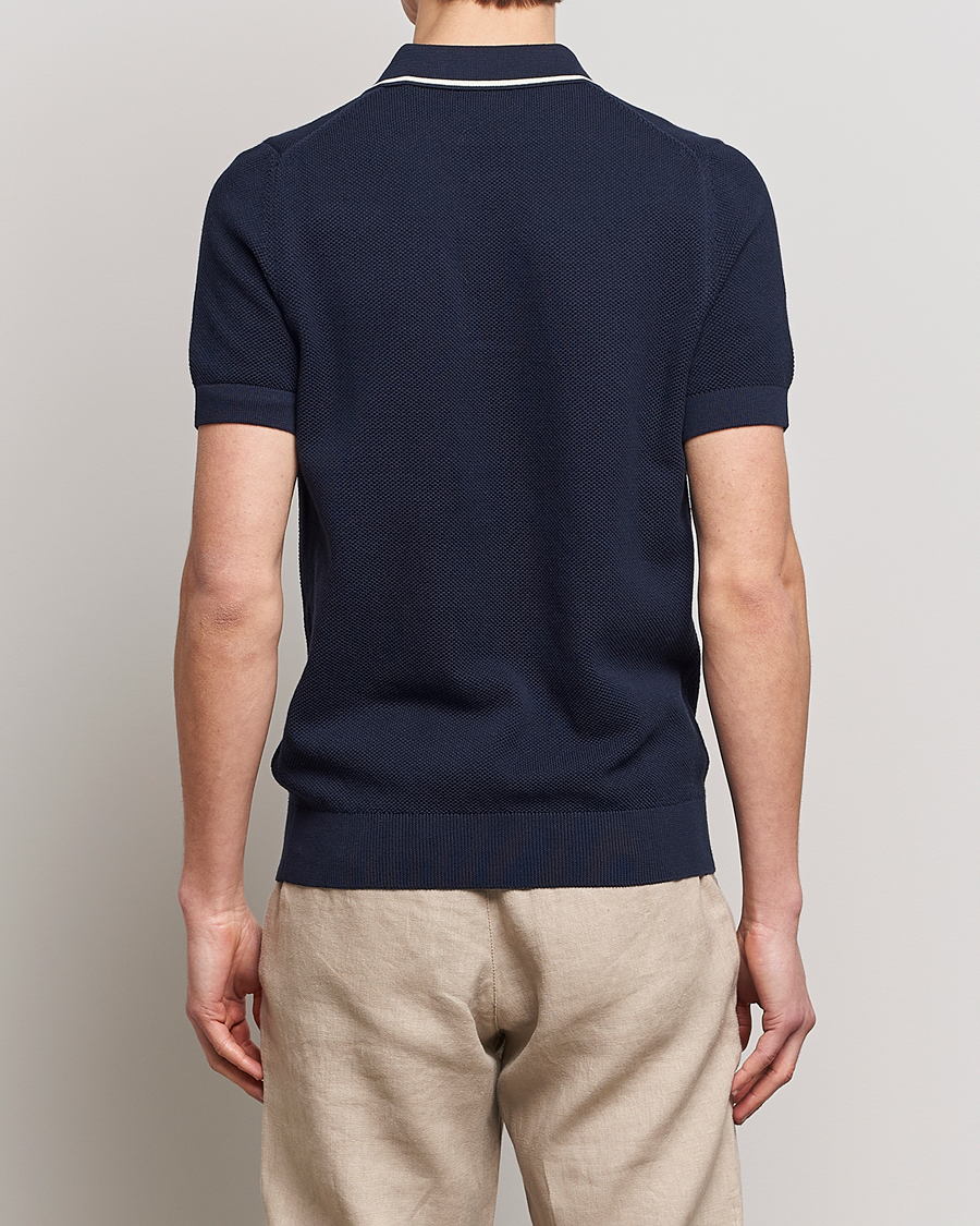 Uomini | Polo | GANT | Cotton Knitted Polo Evening Blue