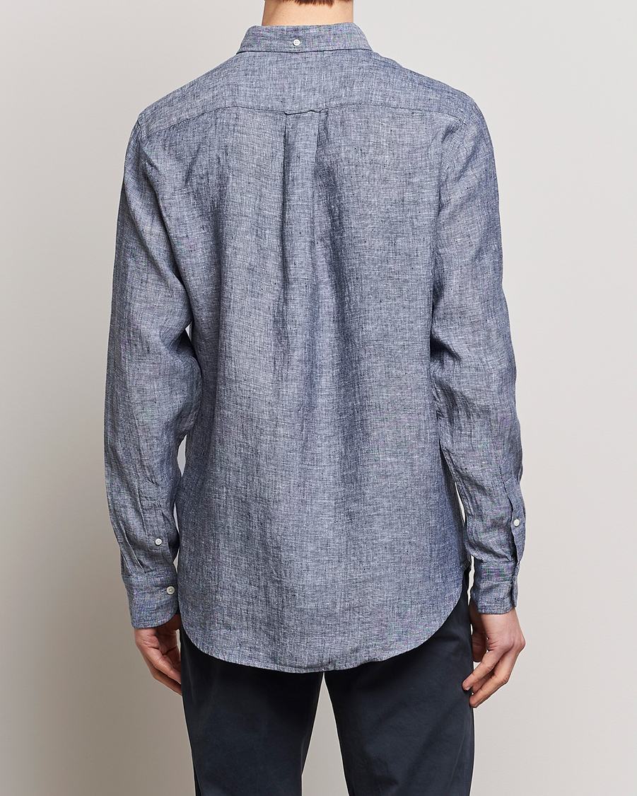 Uomini | Camicie | GANT | Regular Fit Linen Shirt Marine