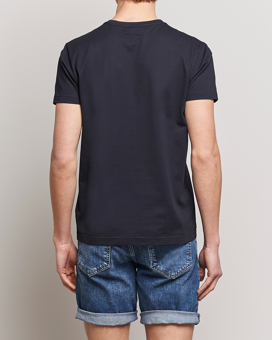 Uomini | T-shirt | GANT | Cotton Pique Crew Neck T-Shirt Black