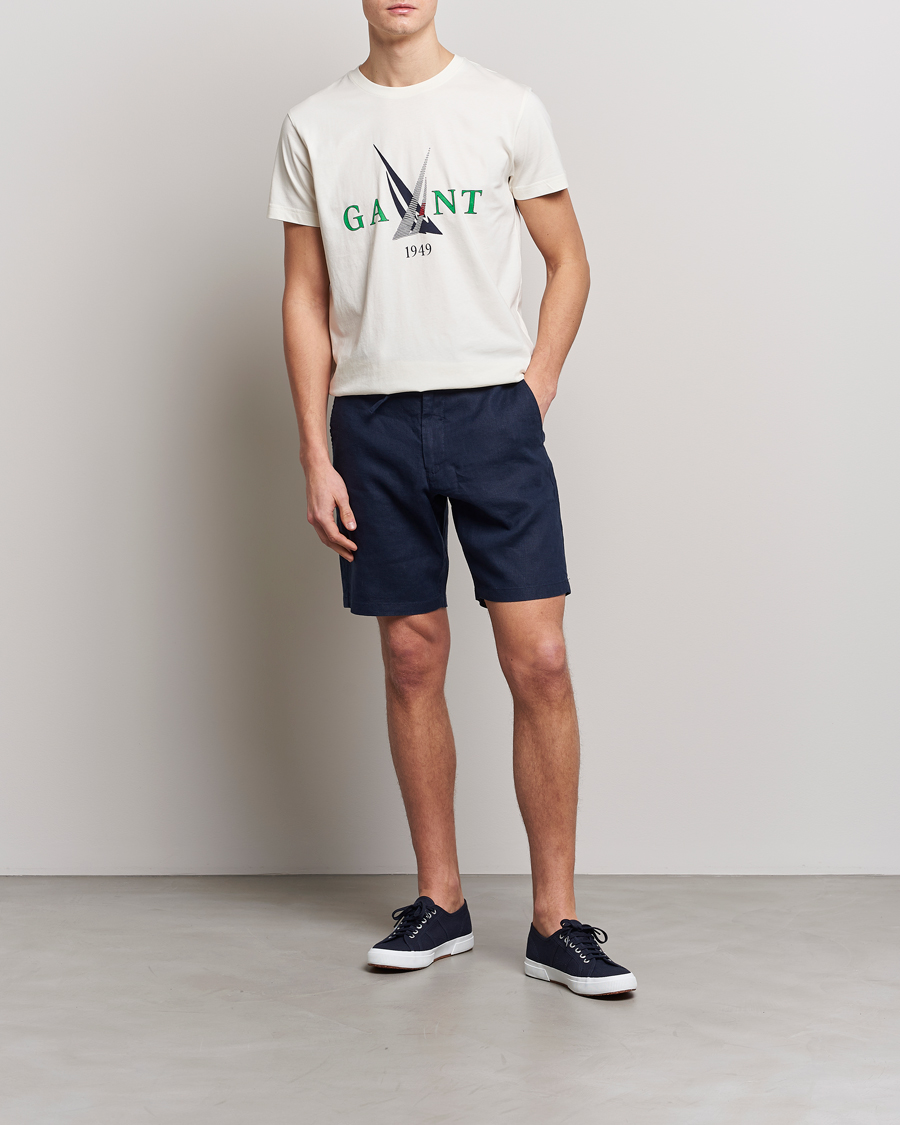 Uomini | T-shirt | GANT | Sailing Logo Crew Neck T-Shirt Cream