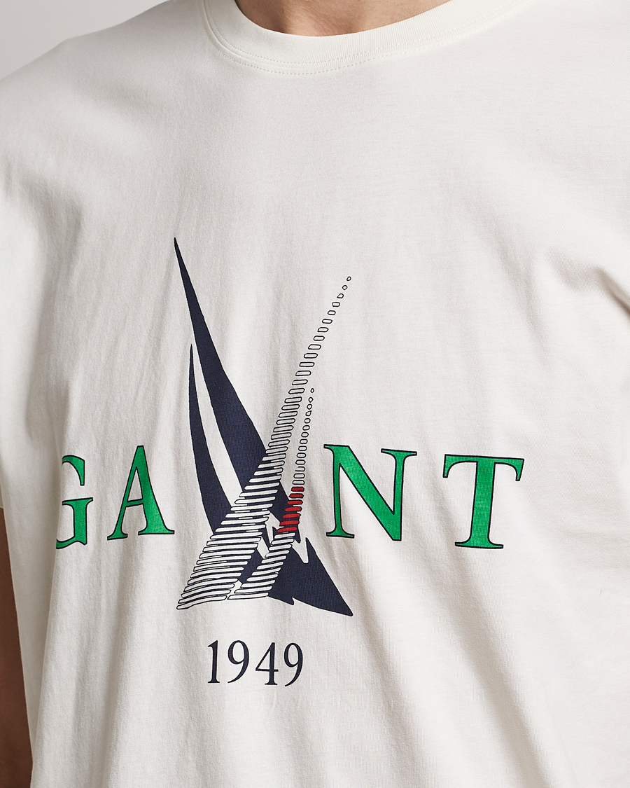 Uomini | T-shirt | GANT | Sailing Logo Crew Neck T-Shirt Cream