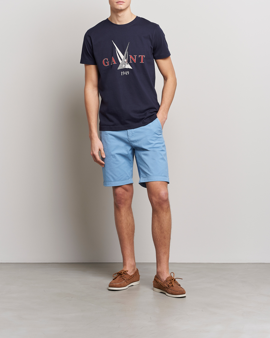 Uomini | T-shirt | GANT | Sailing Logo Crew Neck T-Shirt Evening Blue