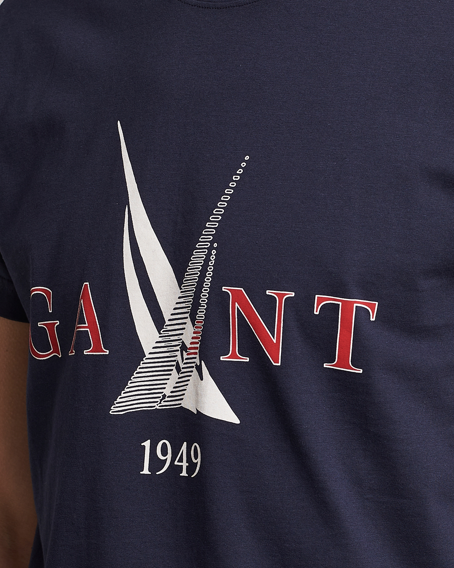 Uomini | T-shirt | GANT | Sailing Logo Crew Neck T-Shirt Evening Blue