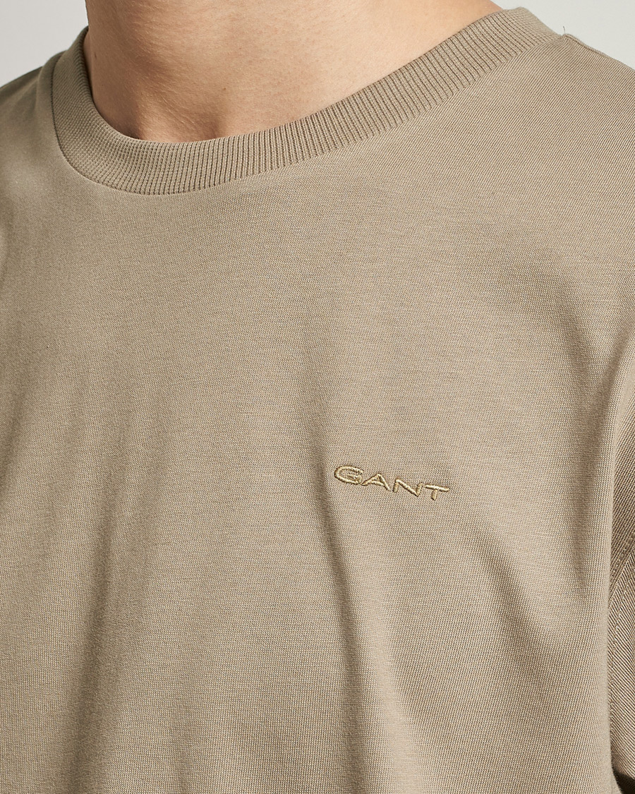 Uomini | T-shirt | GANT | Icon Crew Neck T-Shirt Taupe Beige