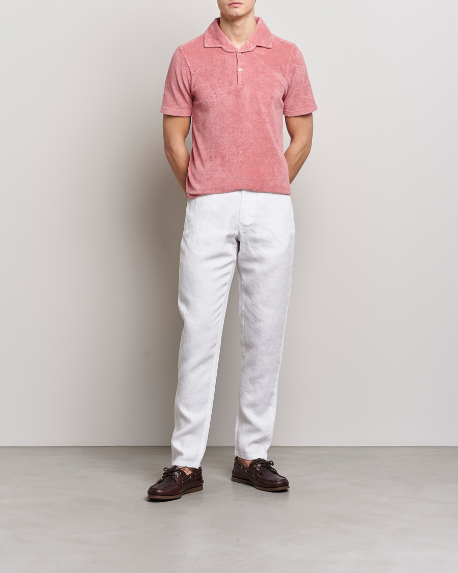 Uomini | Polo | Gran Sasso | Cotton Terry Polo Washed Pink