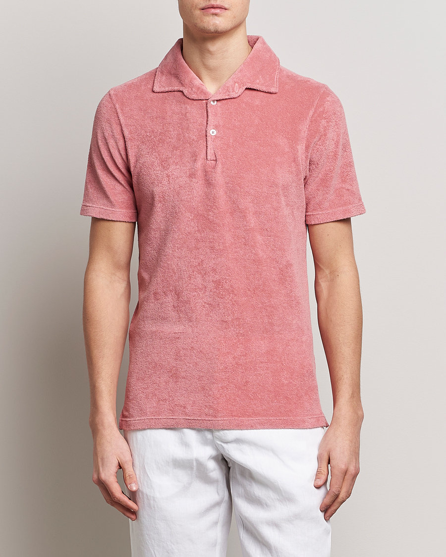 Uomini | Polo | Gran Sasso | Cotton Terry Polo Washed Pink