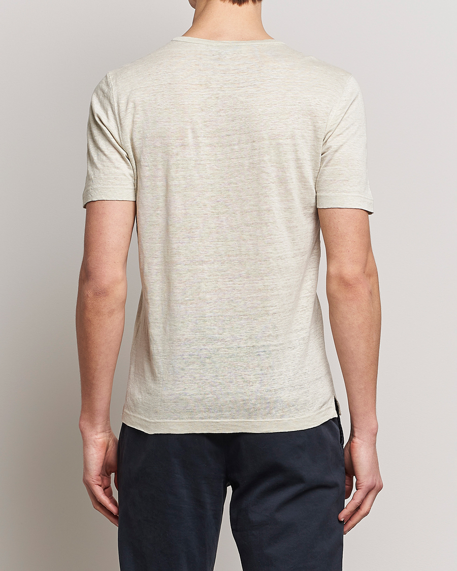 Uomini | T-shirt | Gran Sasso | Washed Linen Tee Beige