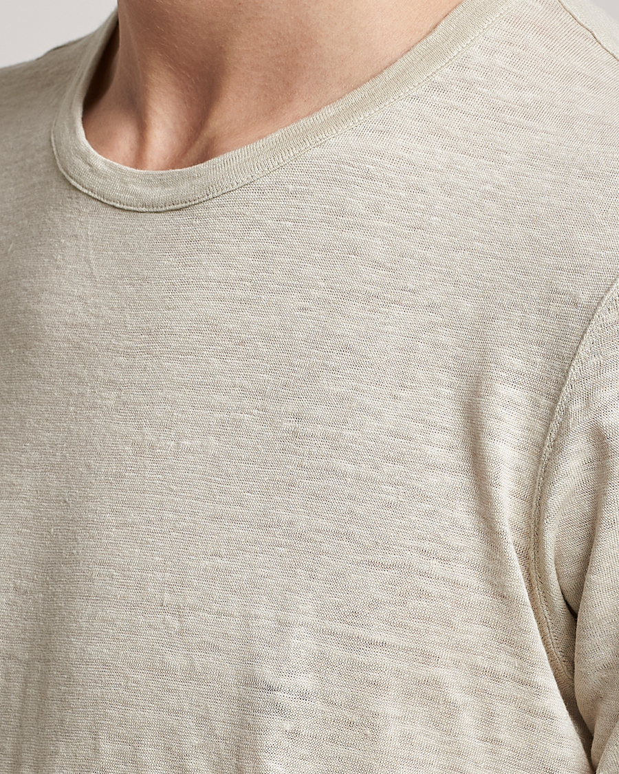 Uomini | T-shirt | Gran Sasso | Washed Linen Tee Beige