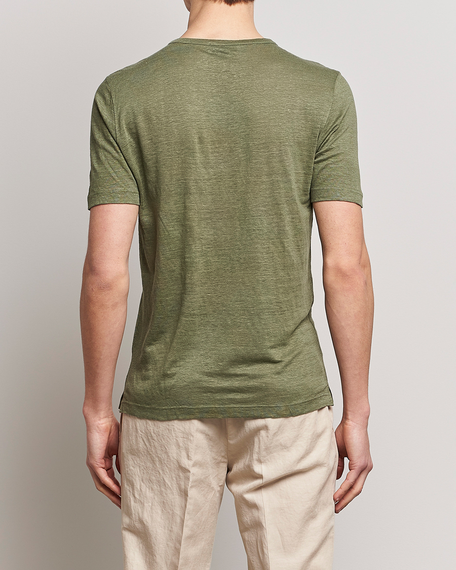 Uomini | T-shirt | Gran Sasso | Washed Linen Tee Olive