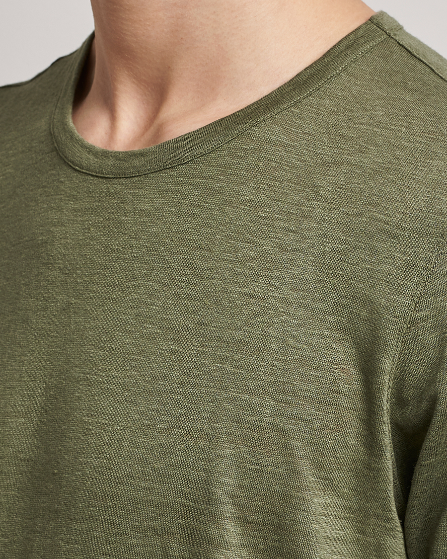 Uomini | T-shirt | Gran Sasso | Washed Linen Tee Olive
