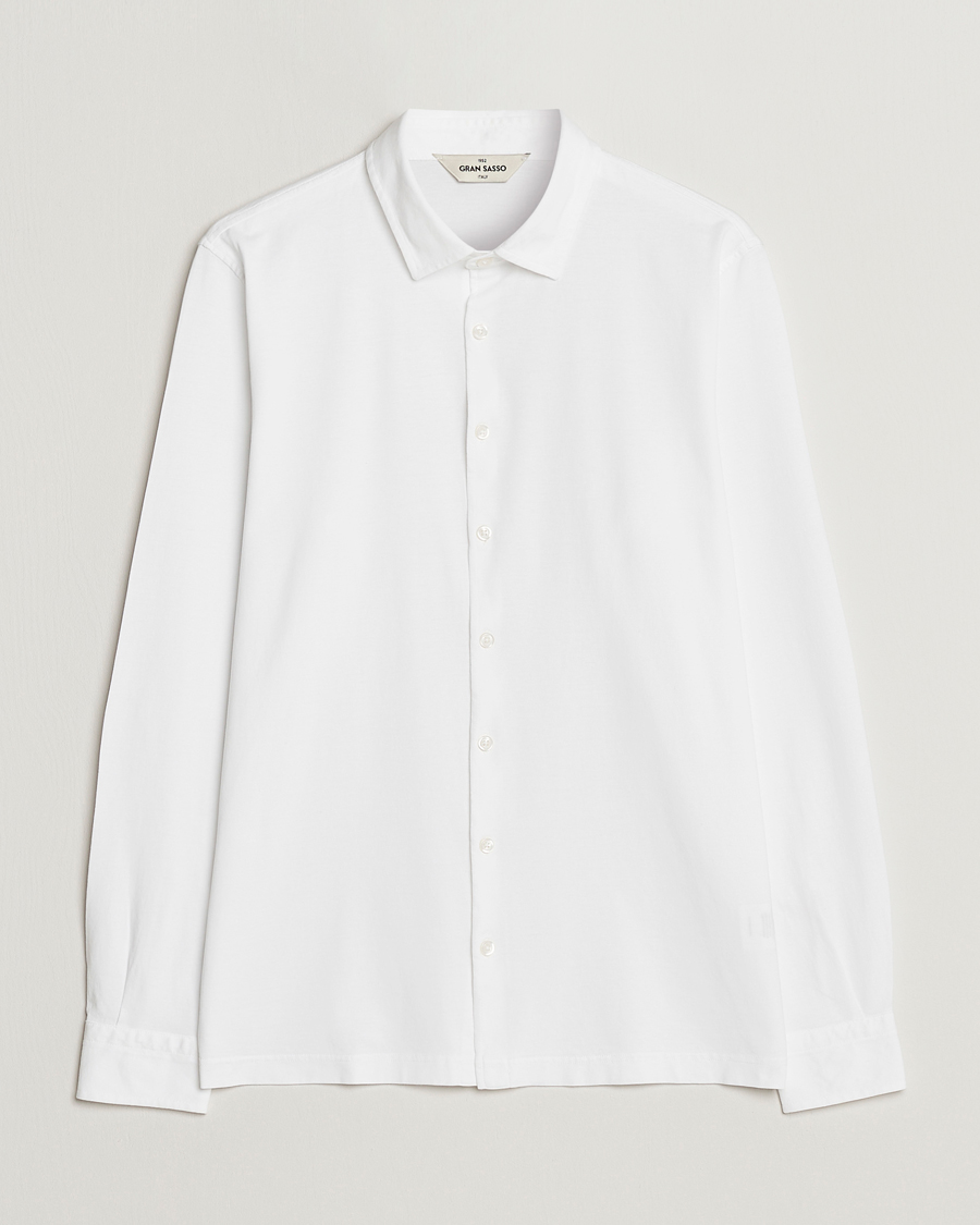 Uomini | Camicie | Gran Sasso | Washed Cotton Jersey Shirt White