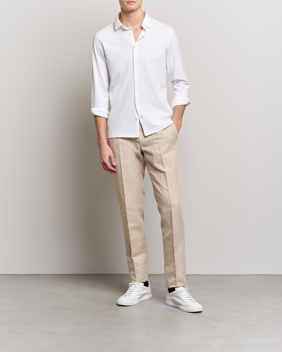 Uomini | Camicie | Gran Sasso | Washed Cotton Jersey Shirt White