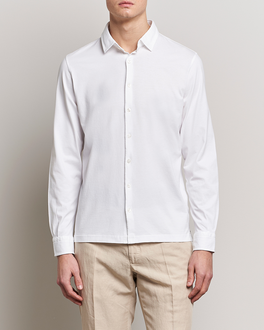 Uomini | Camicie | Gran Sasso | Washed Cotton Jersey Shirt White