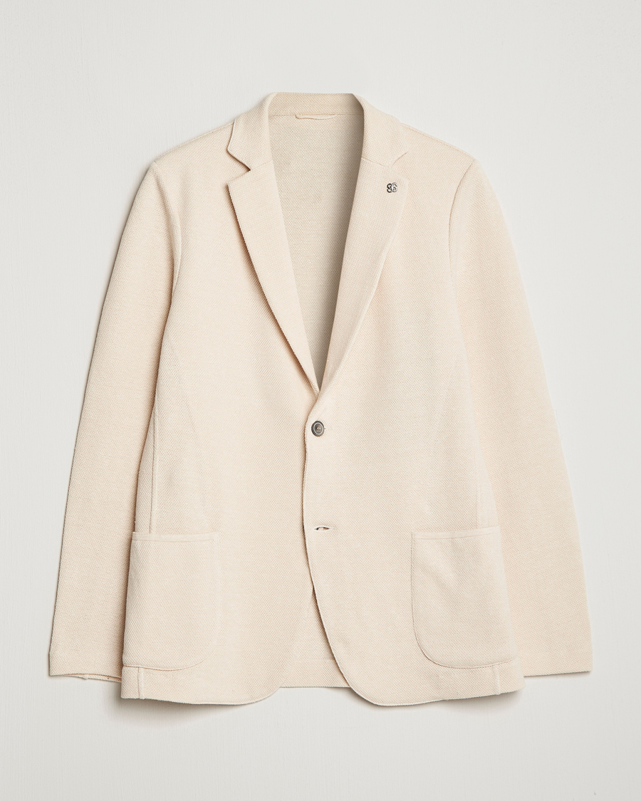Uomini | Blazers | Gran Sasso | Structured Cotton/Linen Blazer Cream