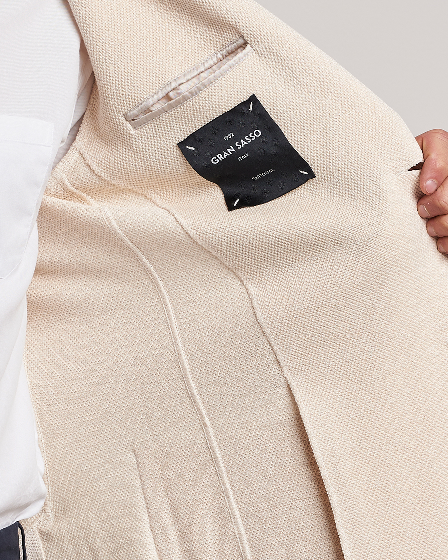 Uomini | Blazers | Gran Sasso | Structured Cotton/Linen Blazer Cream