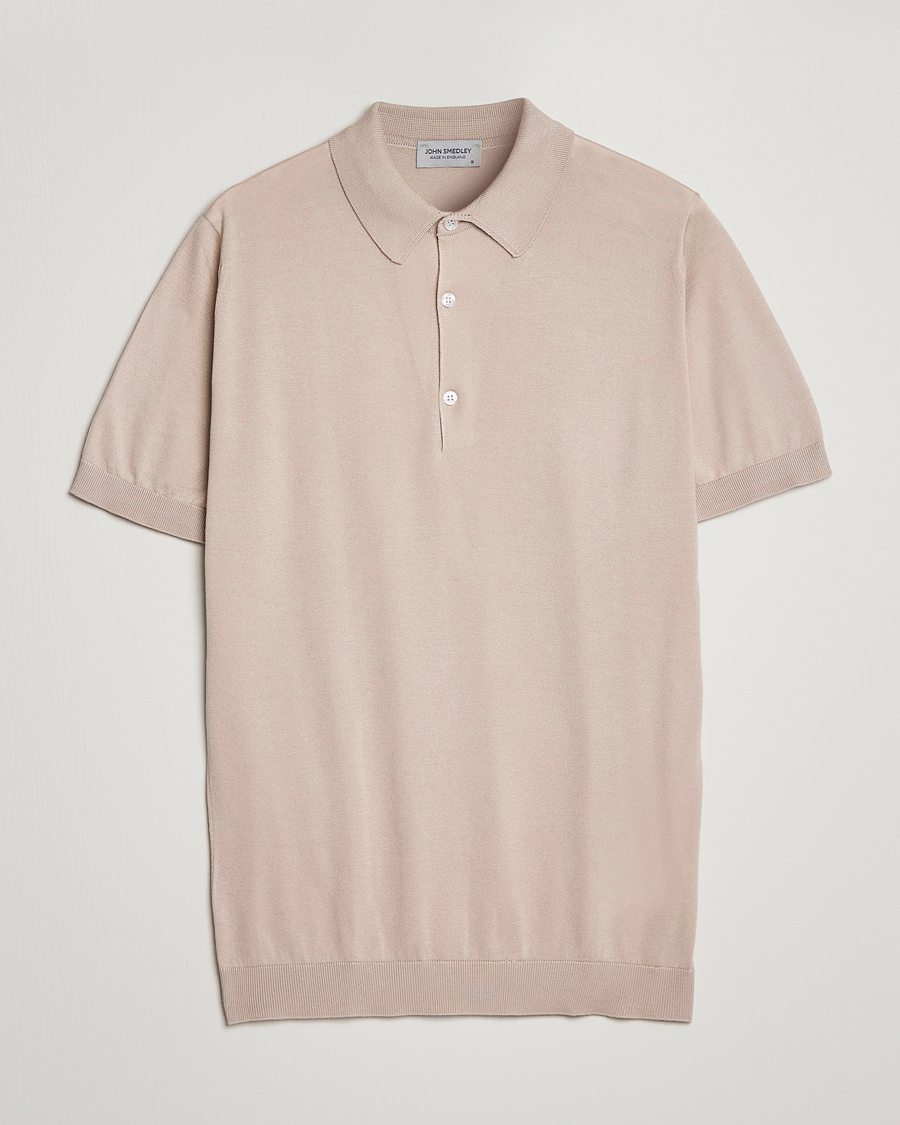Uomini | Polo | John Smedley | Adrian Slim Fit Sea Island Polo Almond