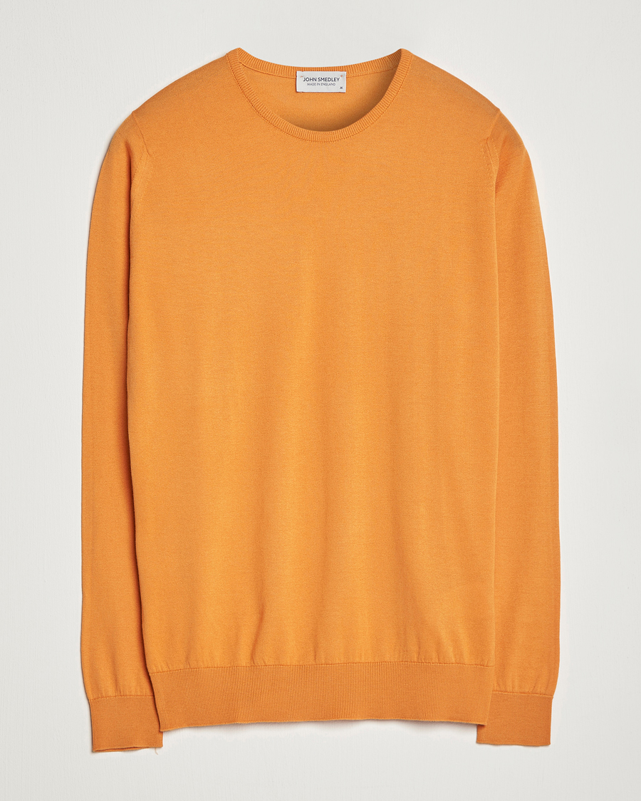 Uomini | Maglieria | John Smedley | Hatfield Sea Island Crew Neck Mandarin Orange