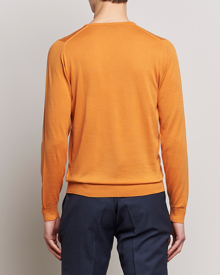 Uomini | Maglieria | John Smedley | Hatfield Sea Island Crew Neck Mandarin Orange