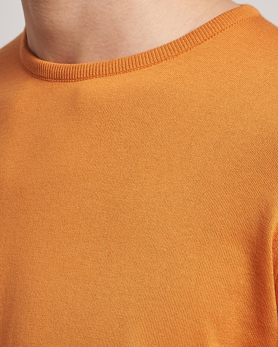 Uomini | Maglieria | John Smedley | Hatfield Sea Island Crew Neck Mandarin Orange