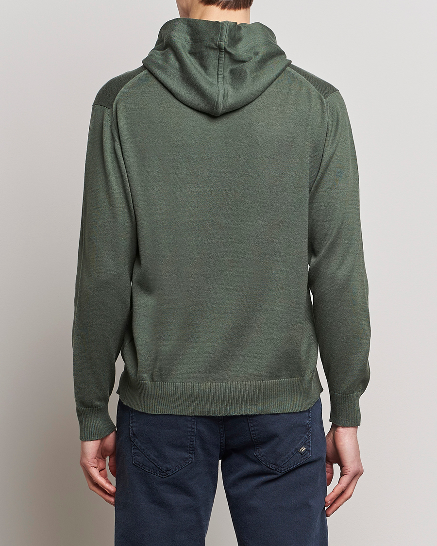 Uomini | Maglieria | John Smedley | Sundown Sea Island Hoodie Palm Green