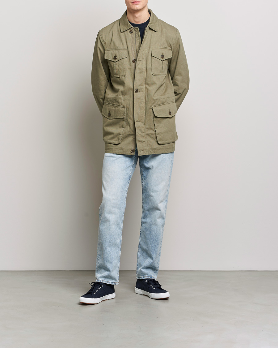 Uomini | Giacche | Morris | Amira Cotton Sand Field Jacket Olive