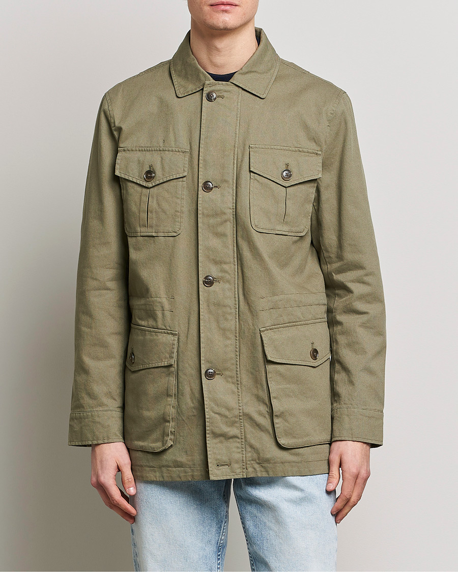 Uomini | Giacche | Morris | Amira Cotton Sand Field Jacket Olive
