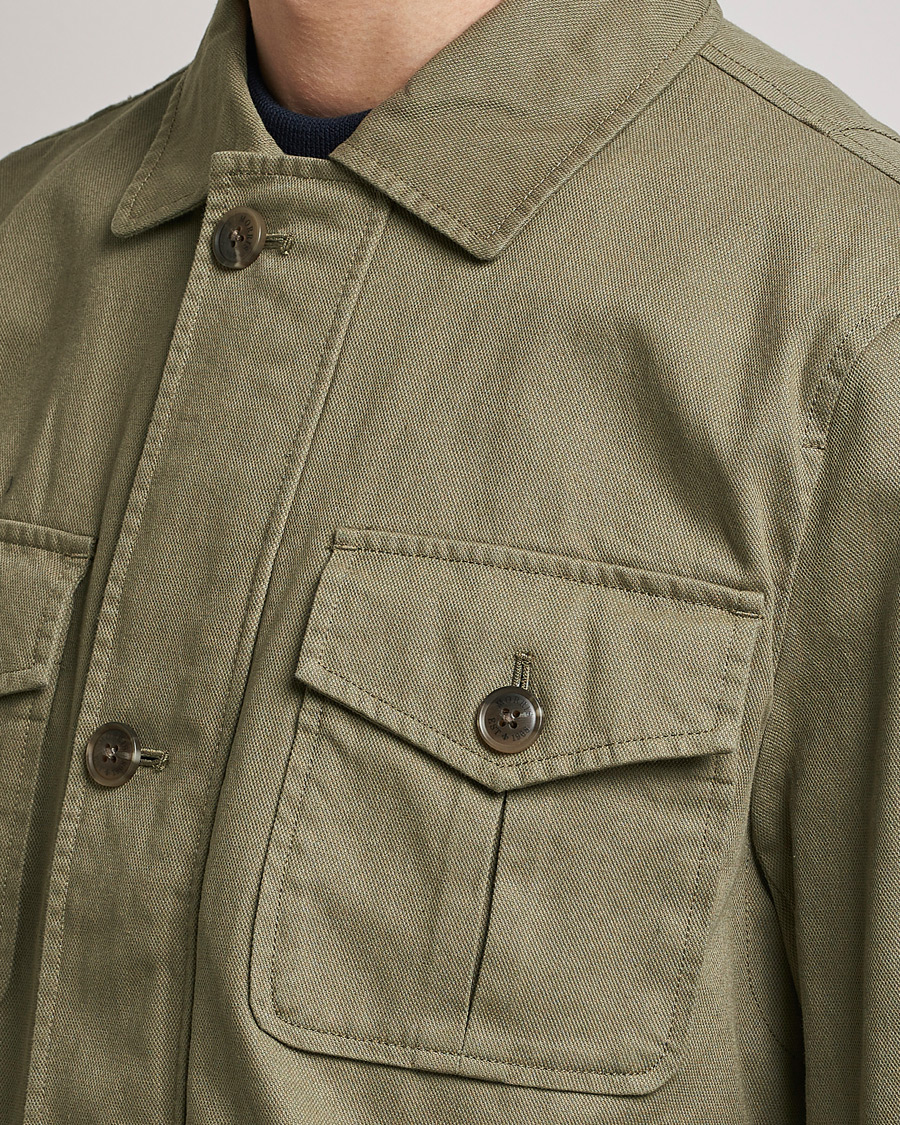 Uomini | Giacche | Morris | Amira Cotton Sand Field Jacket Olive
