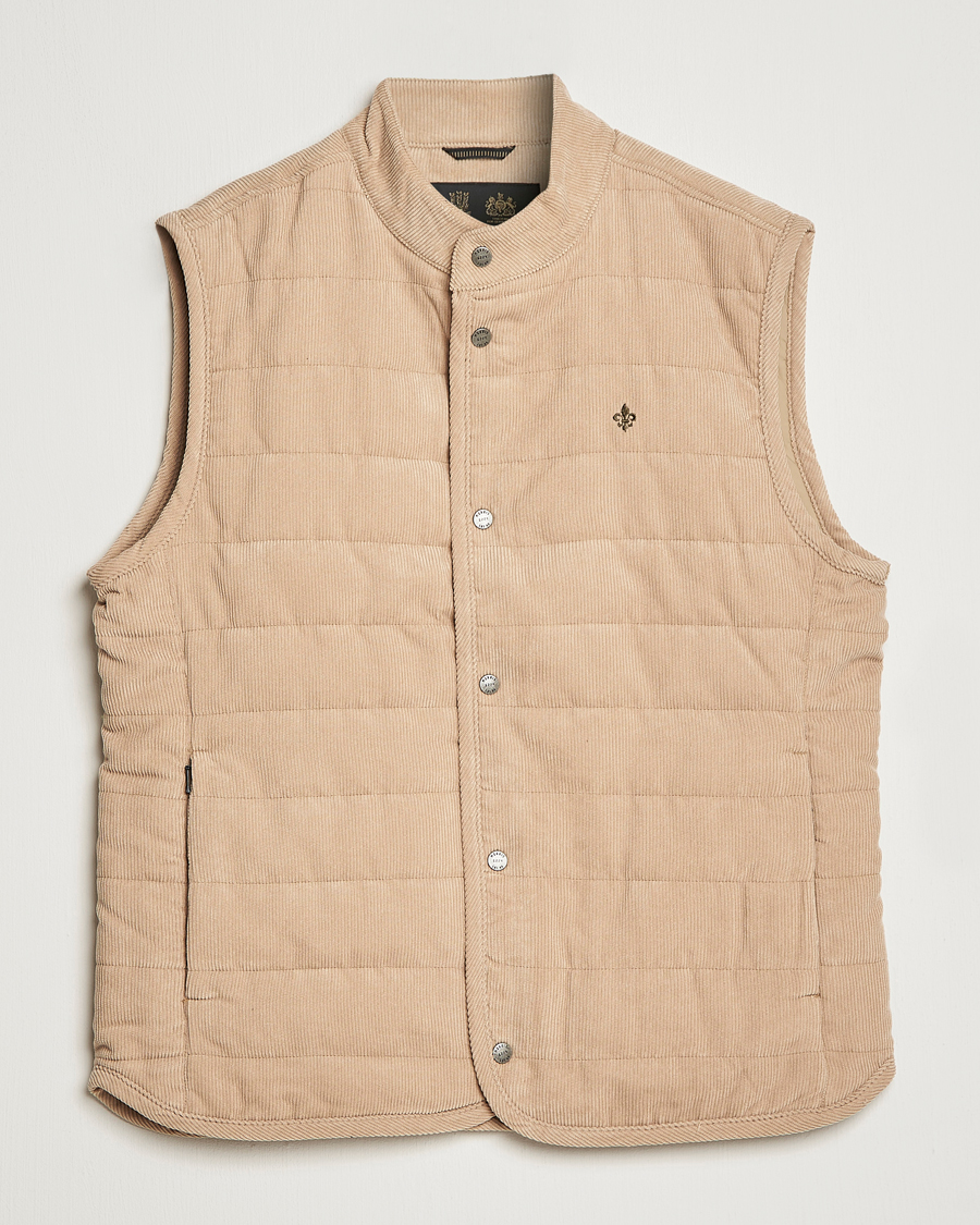 Uomini | Gilet | Morris | Woburn Baby Cord Vest Beige