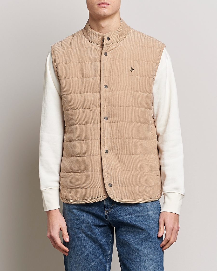 Uomini | Gilet | Morris | Woburn Baby Cord Vest Beige