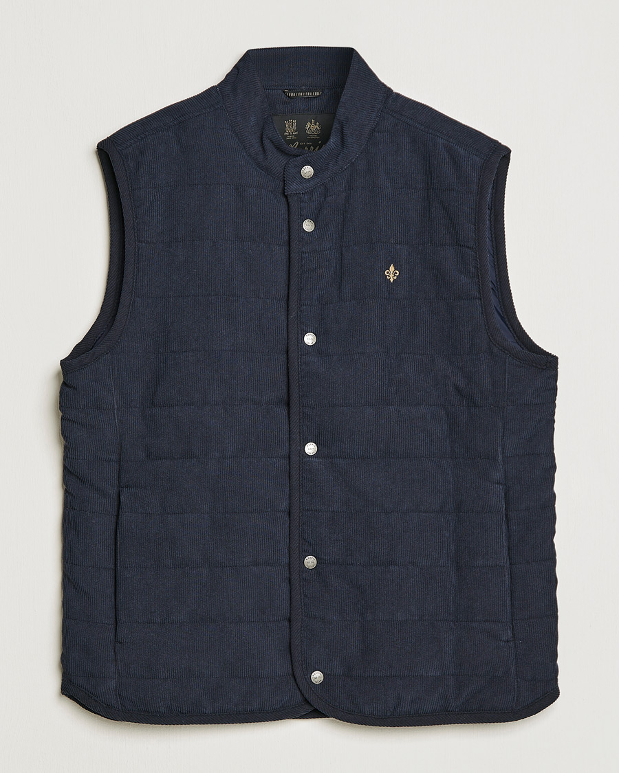 Uomini | Gilet | Morris | Woburn Baby Cord Vest Blue