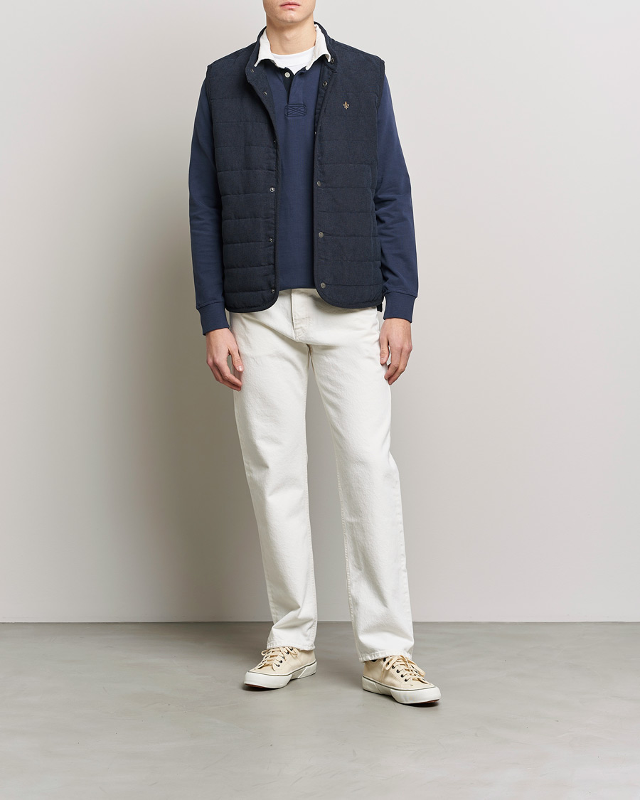 Uomini | Gilet | Morris | Woburn Baby Cord Vest Blue