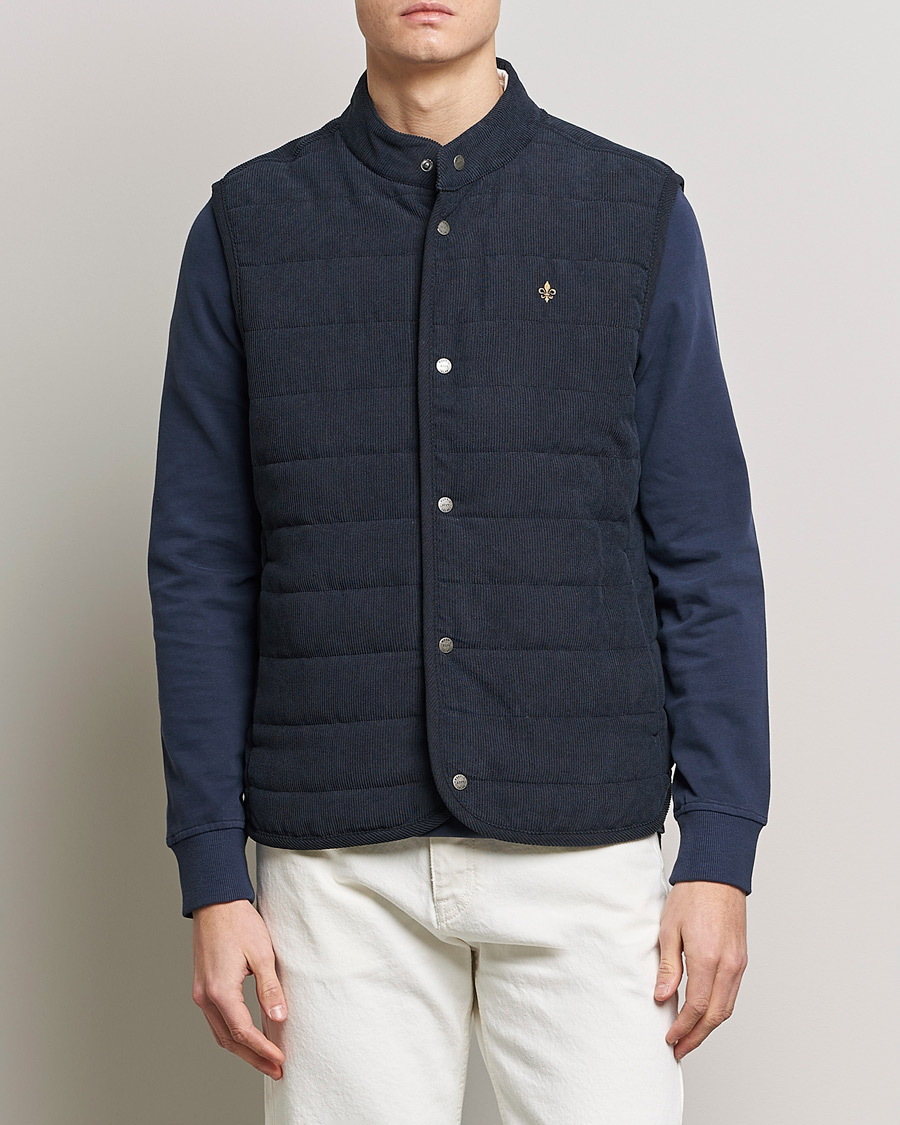 Uomini | Gilet | Morris | Woburn Baby Cord Vest Blue
