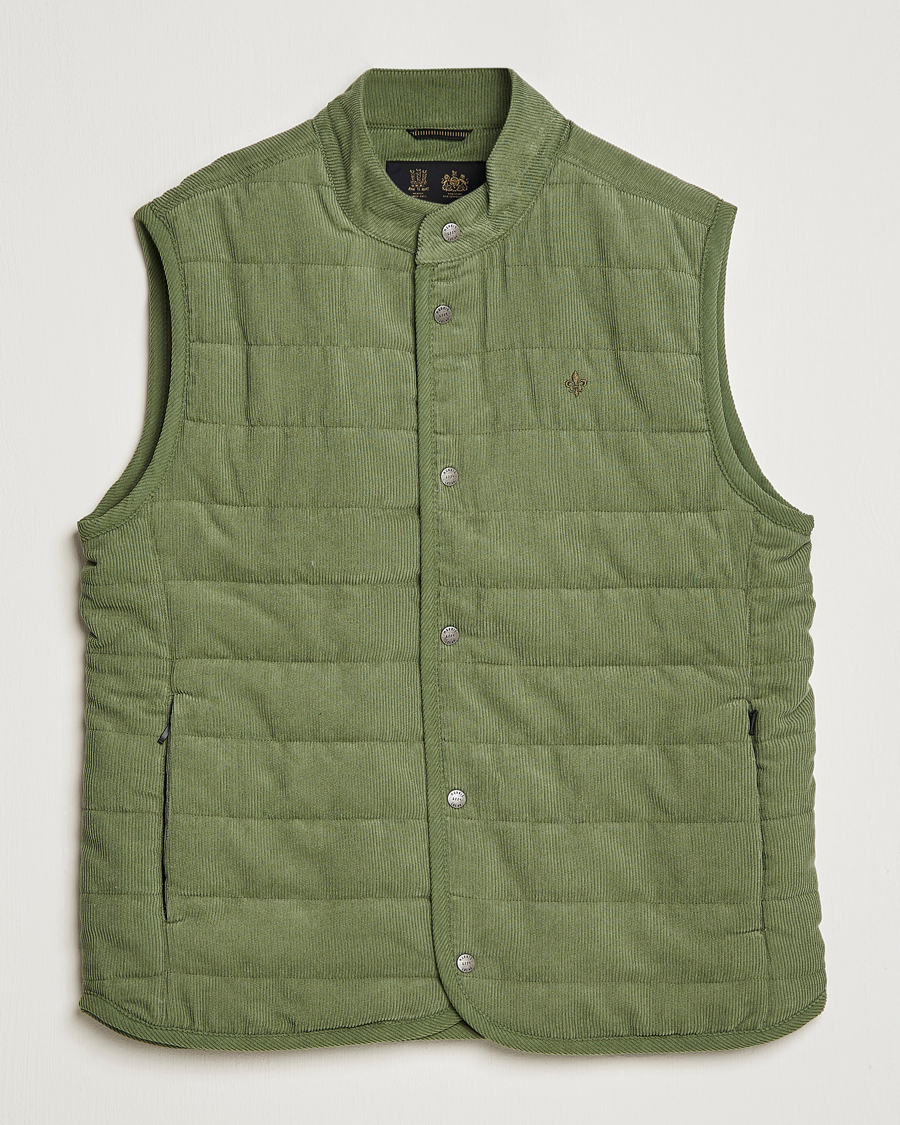 Uomini | Gilet | Morris | Woburn Baby Cord Vest Sage Green