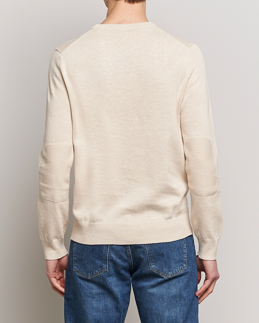 Uomini | Maglieria | Morris | Harold Cotton/Linen Summer Crew Neck Off White