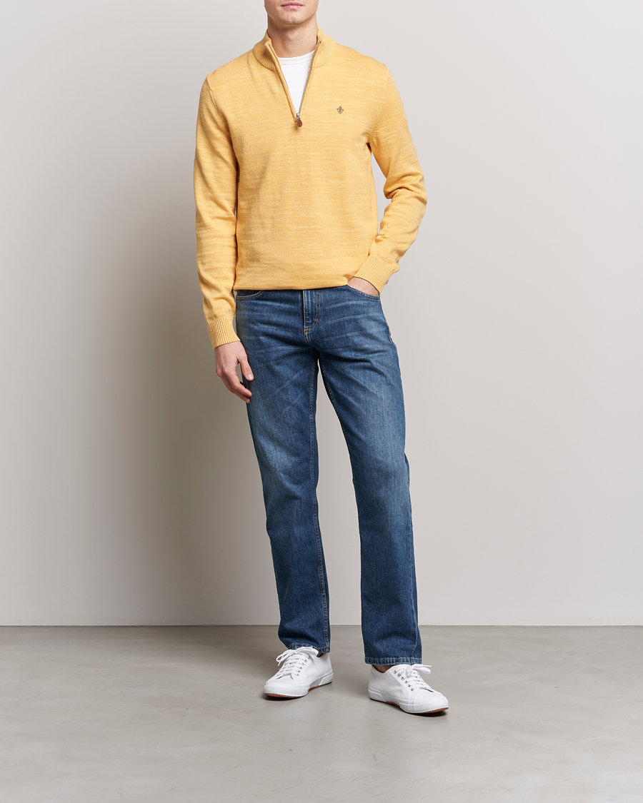 Uomini | Maglieria | Morris | Randall Cotton Half Zip Yellow