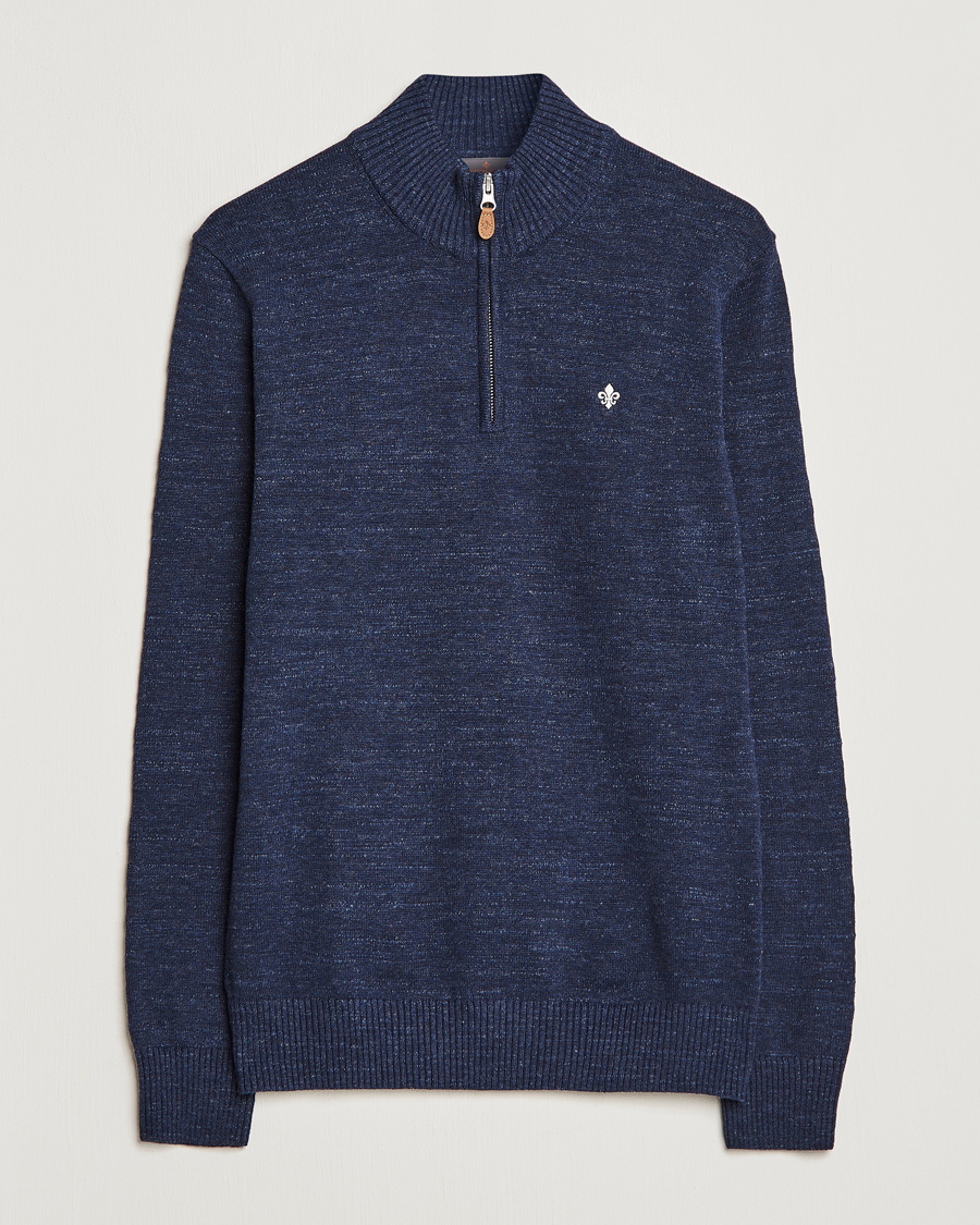 Uomini | Maglieria | Morris | Randall Cotton Half Zip Navy