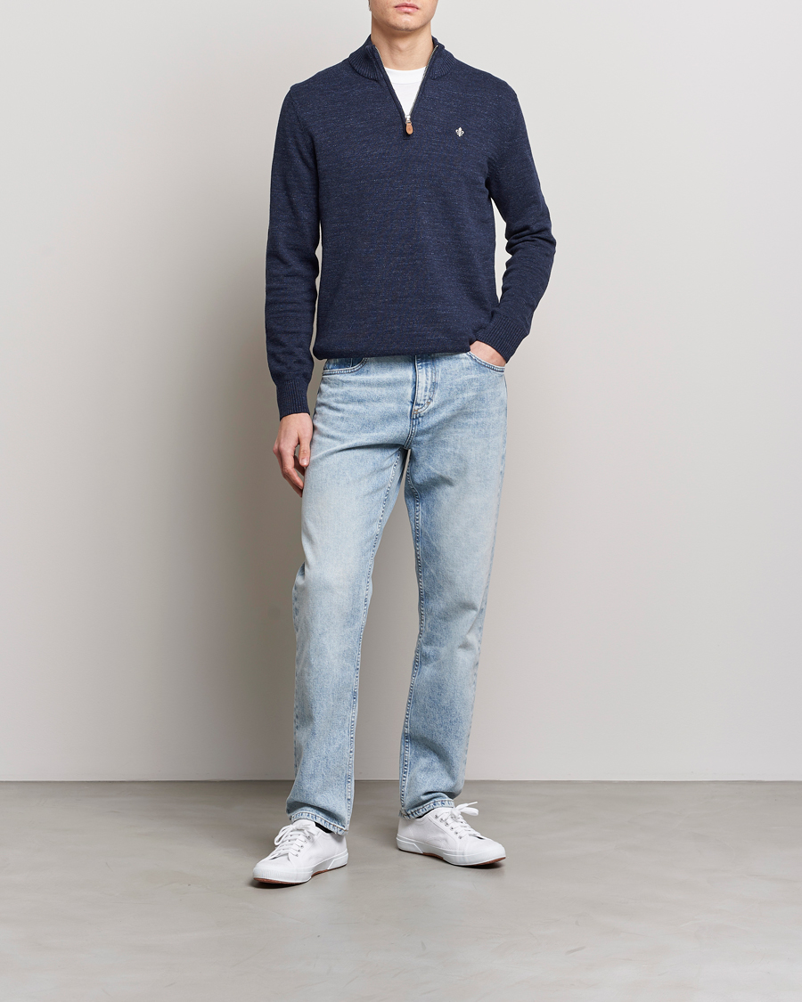 Uomini | Maglieria | Morris | Randall Cotton Half Zip Navy