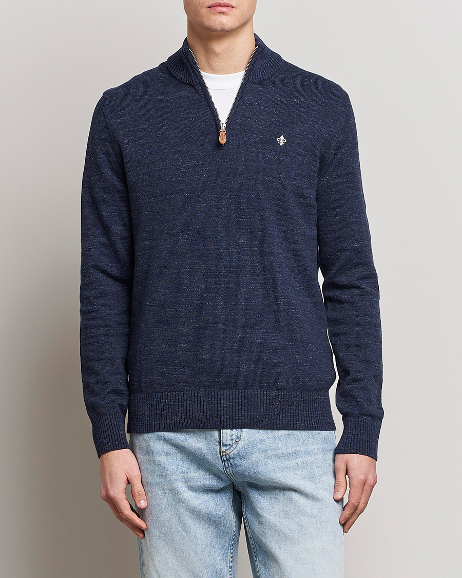 Uomini | Maglieria | Morris | Randall Cotton Half Zip Navy