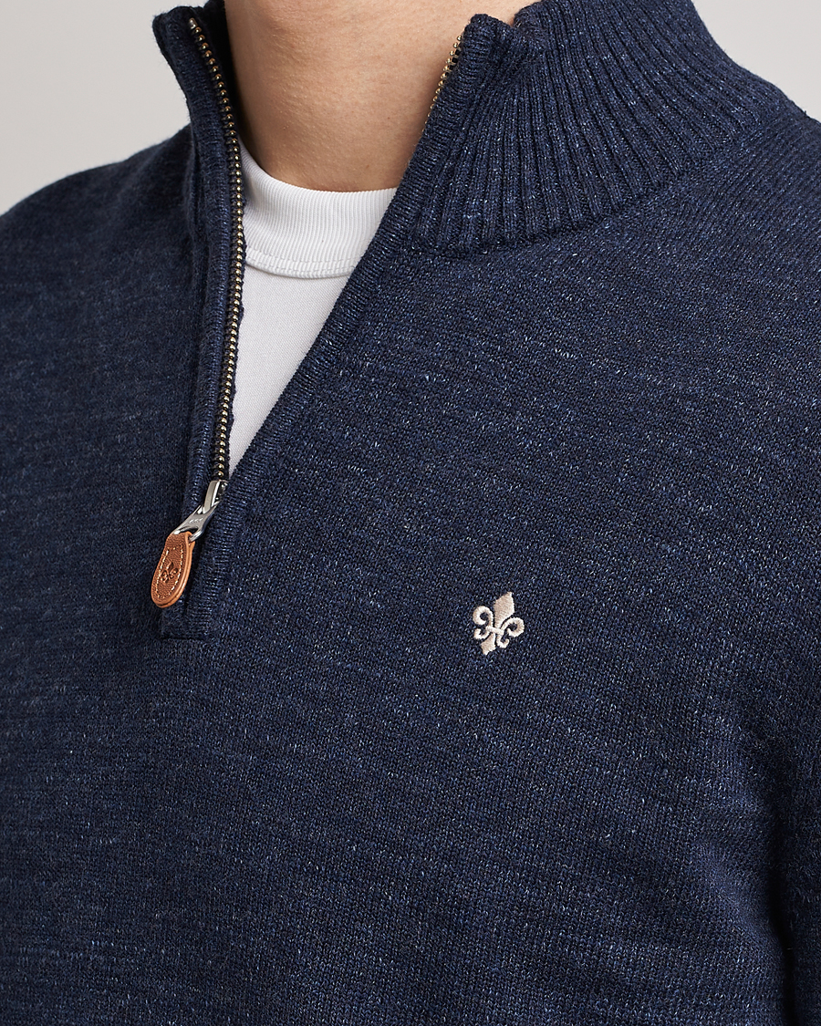 Uomini | Maglieria | Morris | Randall Cotton Half Zip Navy
