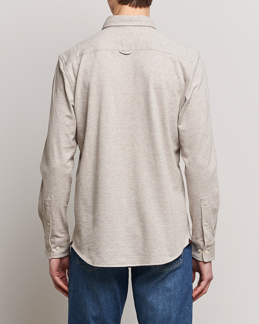 Uomini | Camicie | Morris | Ivory Jersey Button Down Shirt Beige