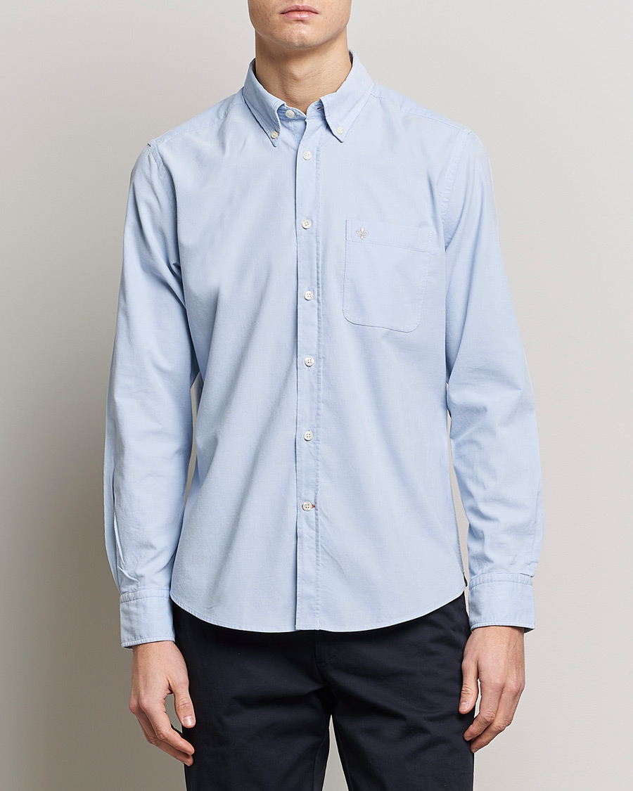 Uomini | Camicie | Morris | Summer Corduroy Shirt Light Blue