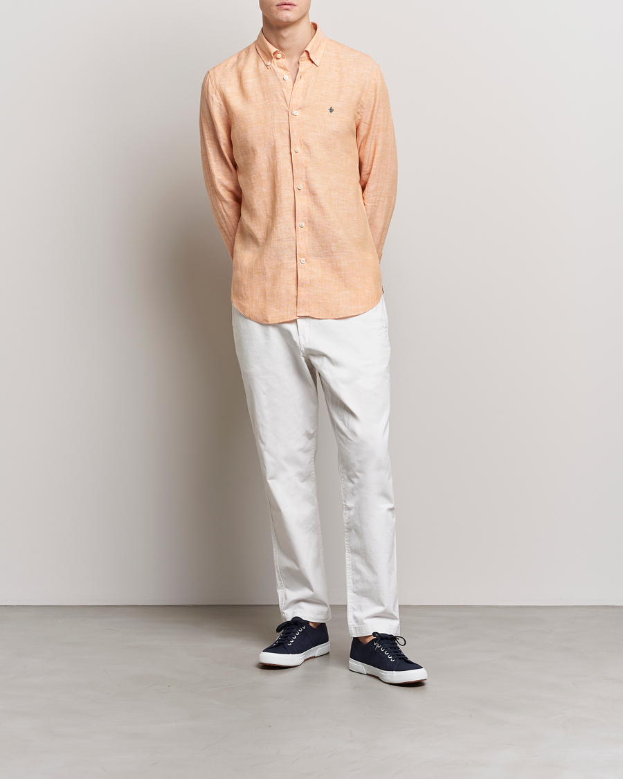 Uomini | Camicie | Morris | Douglas Linen Button Down Shirt Orange