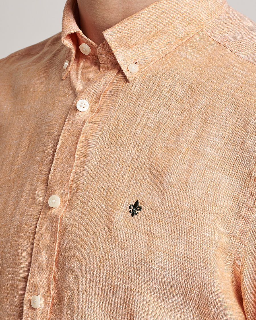 Uomini | Camicie | Morris | Douglas Linen Button Down Shirt Orange