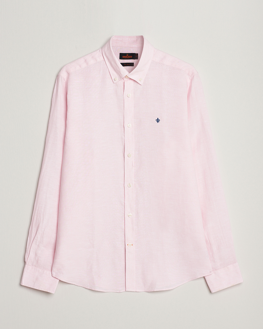 Uomini | Camicie | Morris | Douglas Linen Button Down Shirt Pink