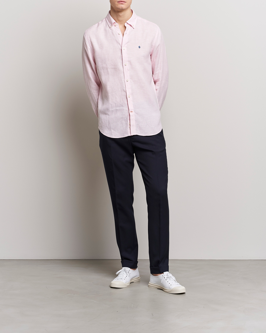 Uomini | Camicie | Morris | Douglas Linen Button Down Shirt Pink