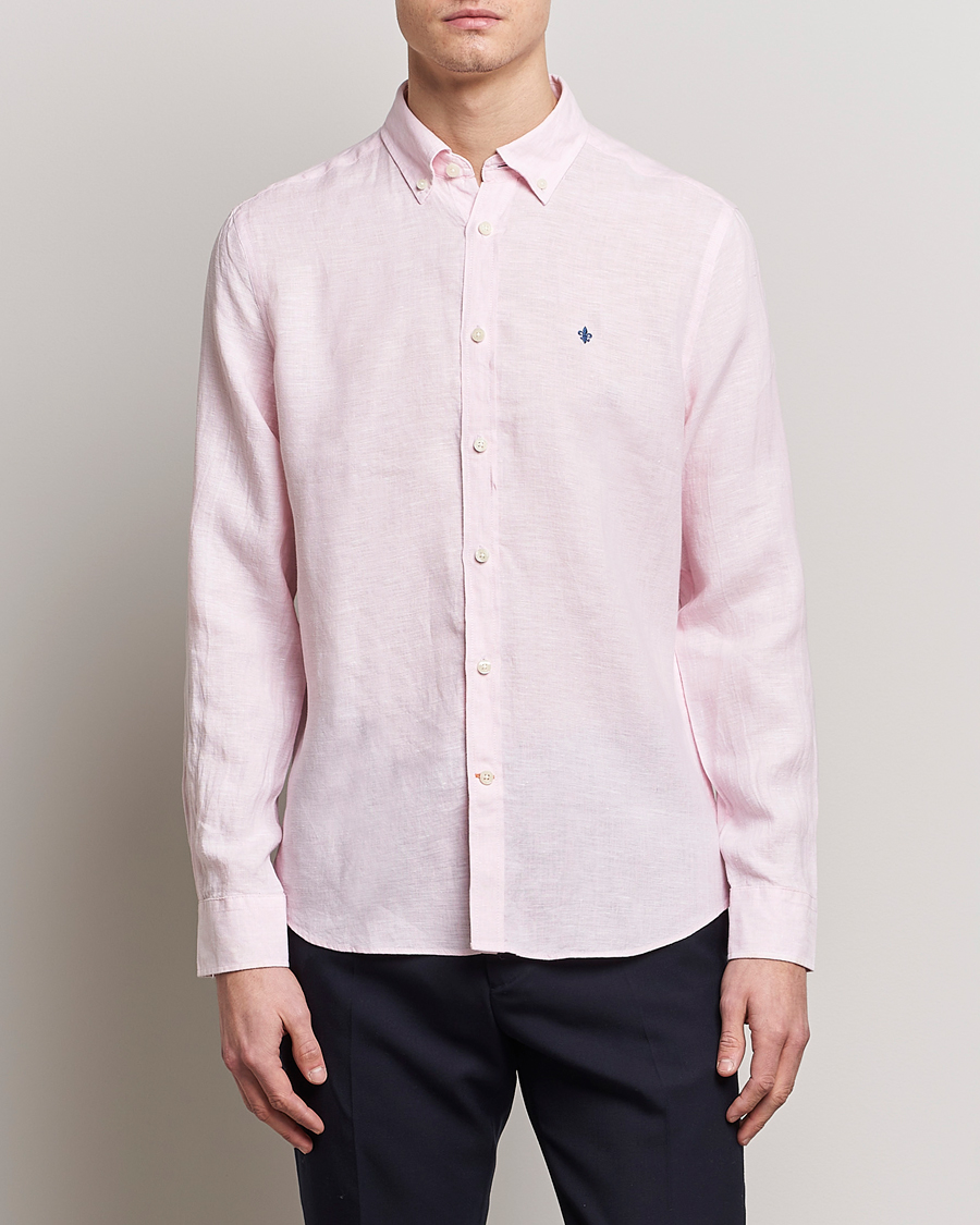 Uomini | Camicie | Morris | Douglas Linen Button Down Shirt Pink