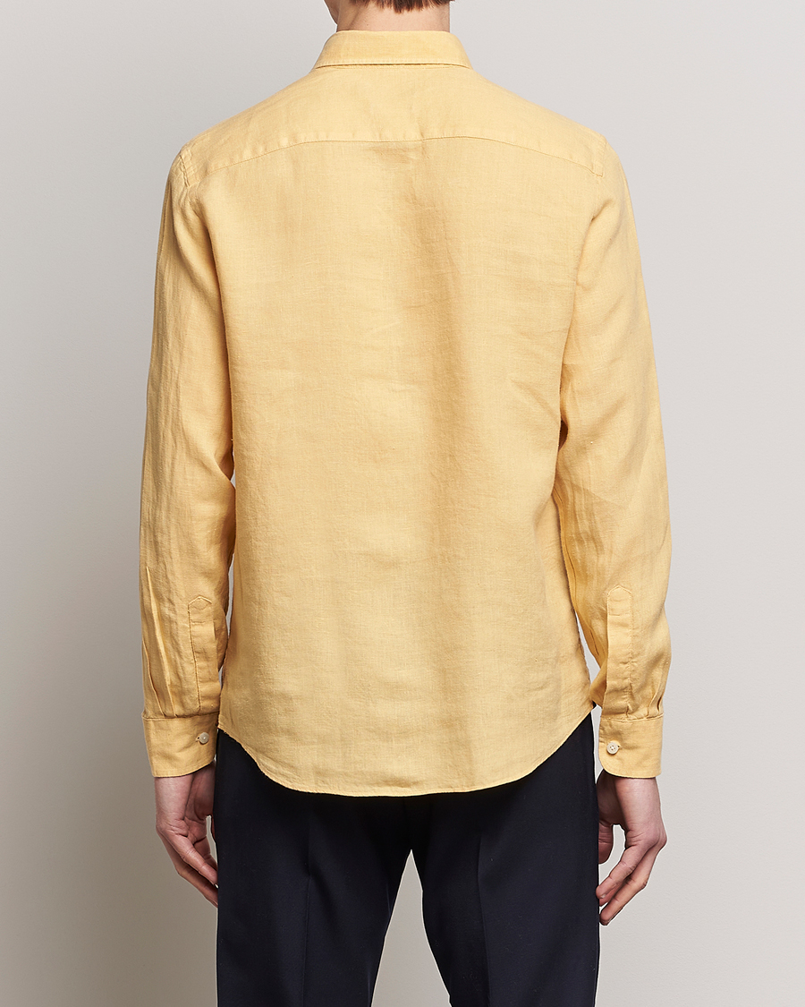 Uomini | Camicie | Morris | Douglas Linen Button Down Shirt Yellow