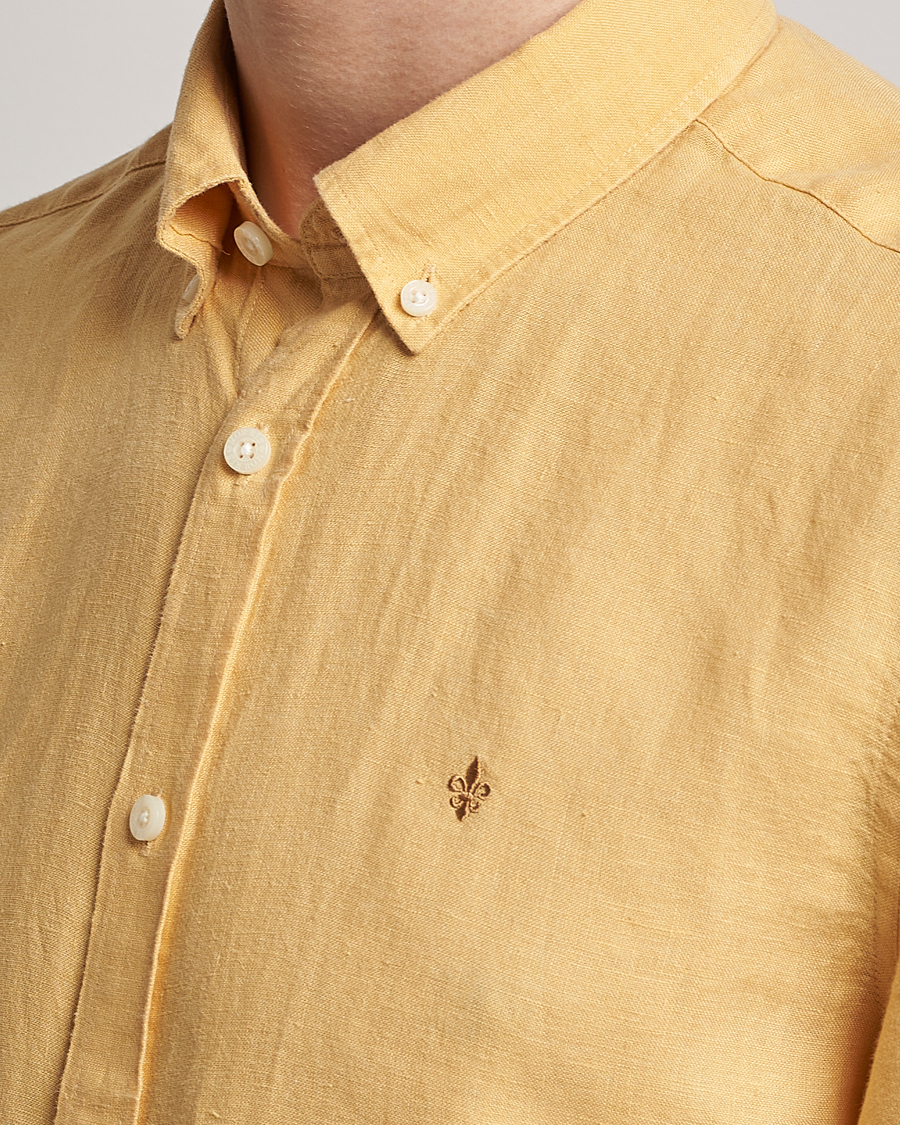 Uomini | Camicie | Morris | Douglas Linen Button Down Shirt Yellow