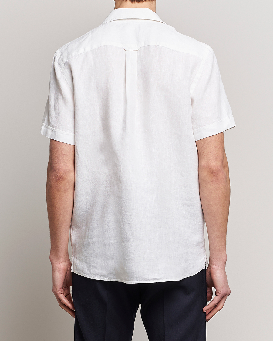 Uomini | Camicie | Morris | Douglas Linen Short Sleeve Shirt White